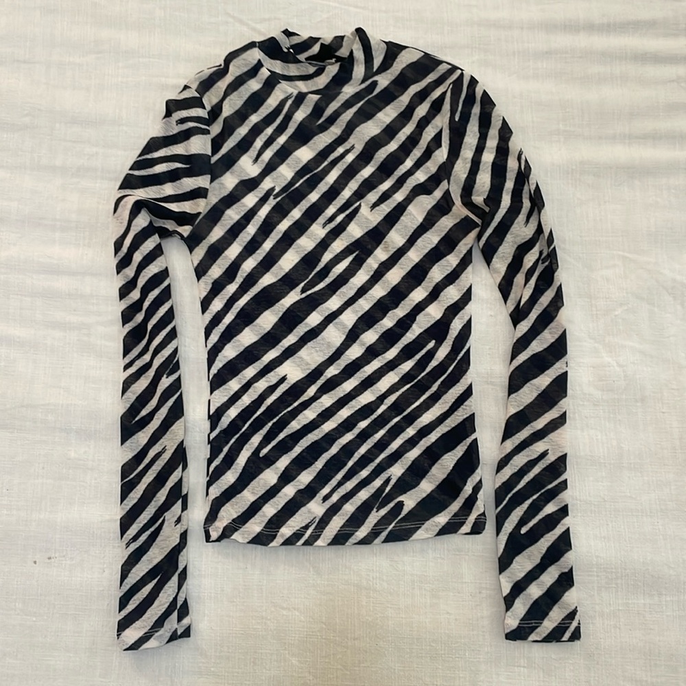 Sheer zebra print long sleeve